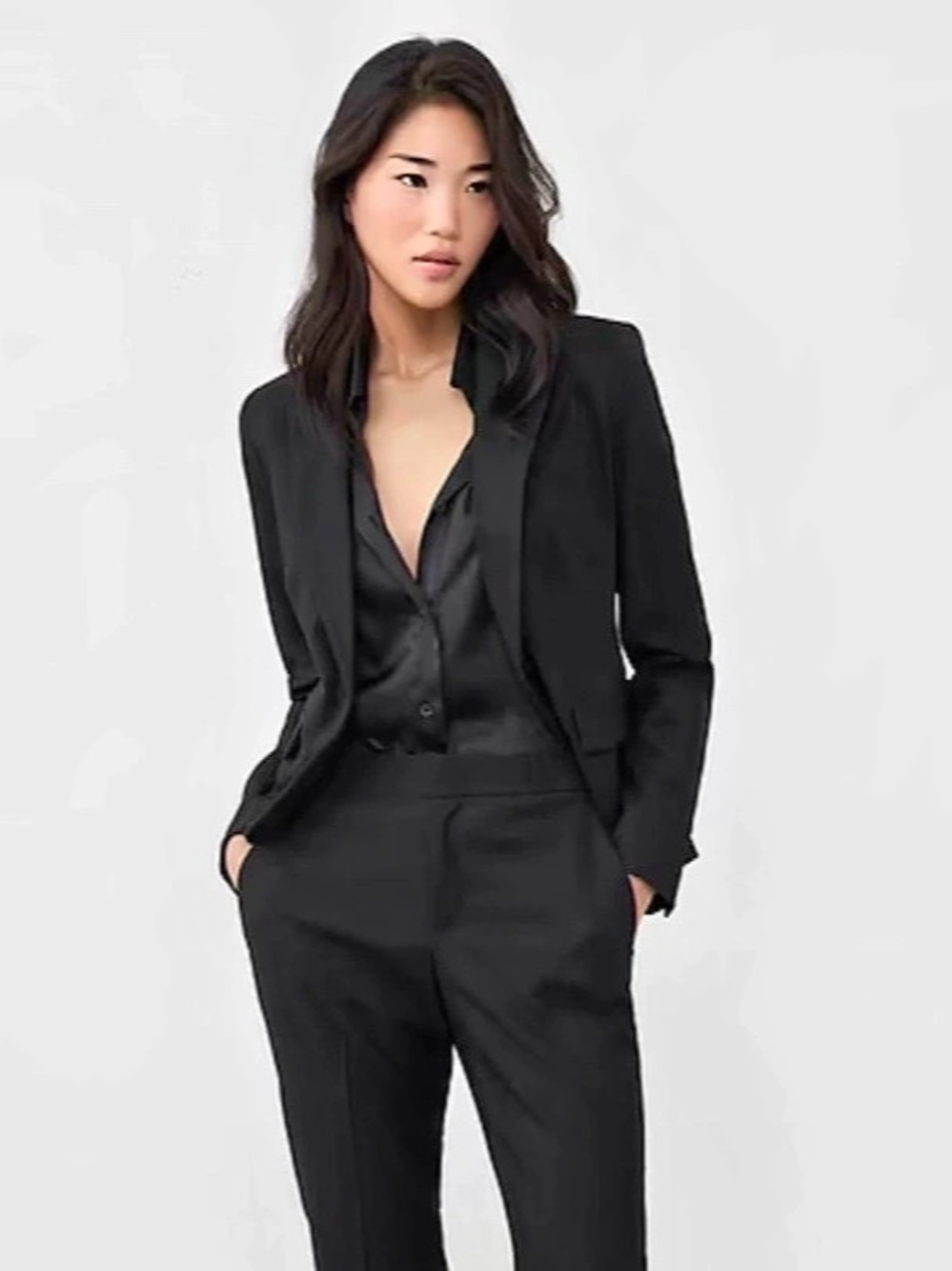 Banana Republic Stretch Twill Classic Blazer in Black Size 0 Like New